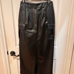 Chic Black Faux Leather Skirt